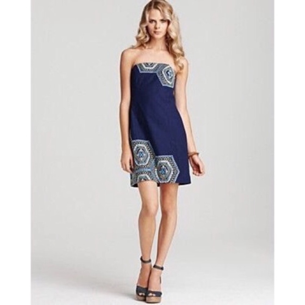 Lilly Pulitzer Strapless Honeycomb Dress NWOT